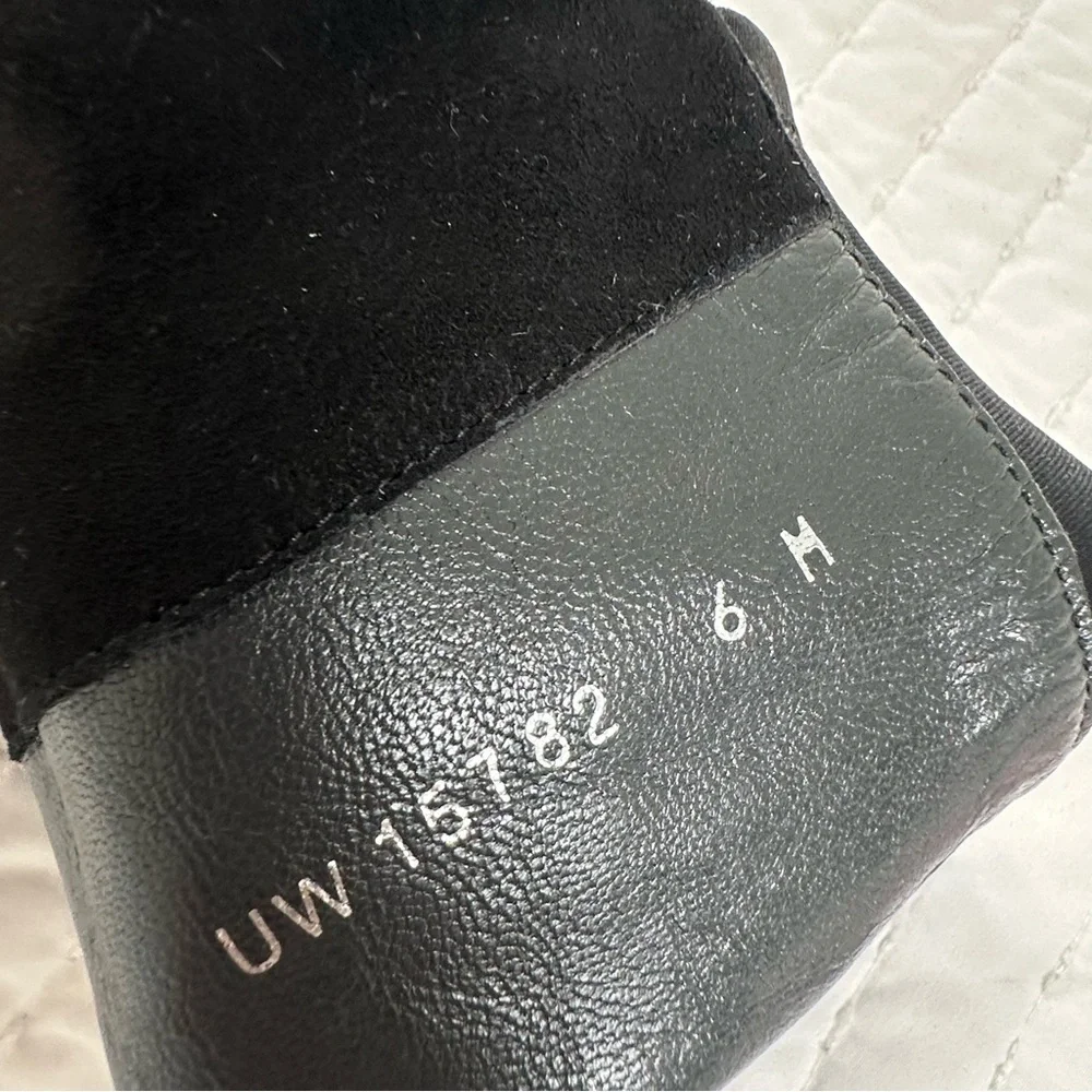 Stuart Weitzman Black Suede 5050 Over the Knee Pull-On With Stretch Back Boots